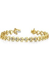 outstanding mini multicolor white gold diamond open heart kids bracelet